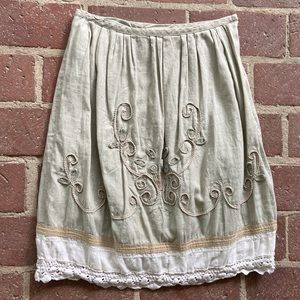 Ann Taylor Loft NWOT Boho Linen/Cotton Lined Skirt